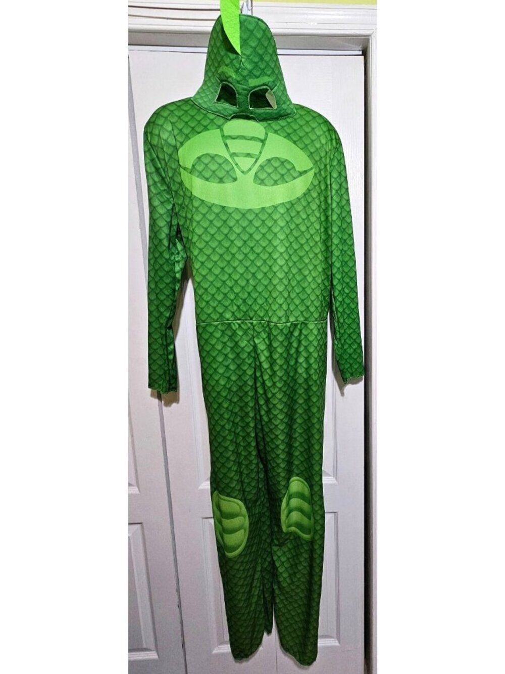 PJ Masks Gekko Costume Men Tail Mask Green Gecko Lizard Halloween Party Adult XL